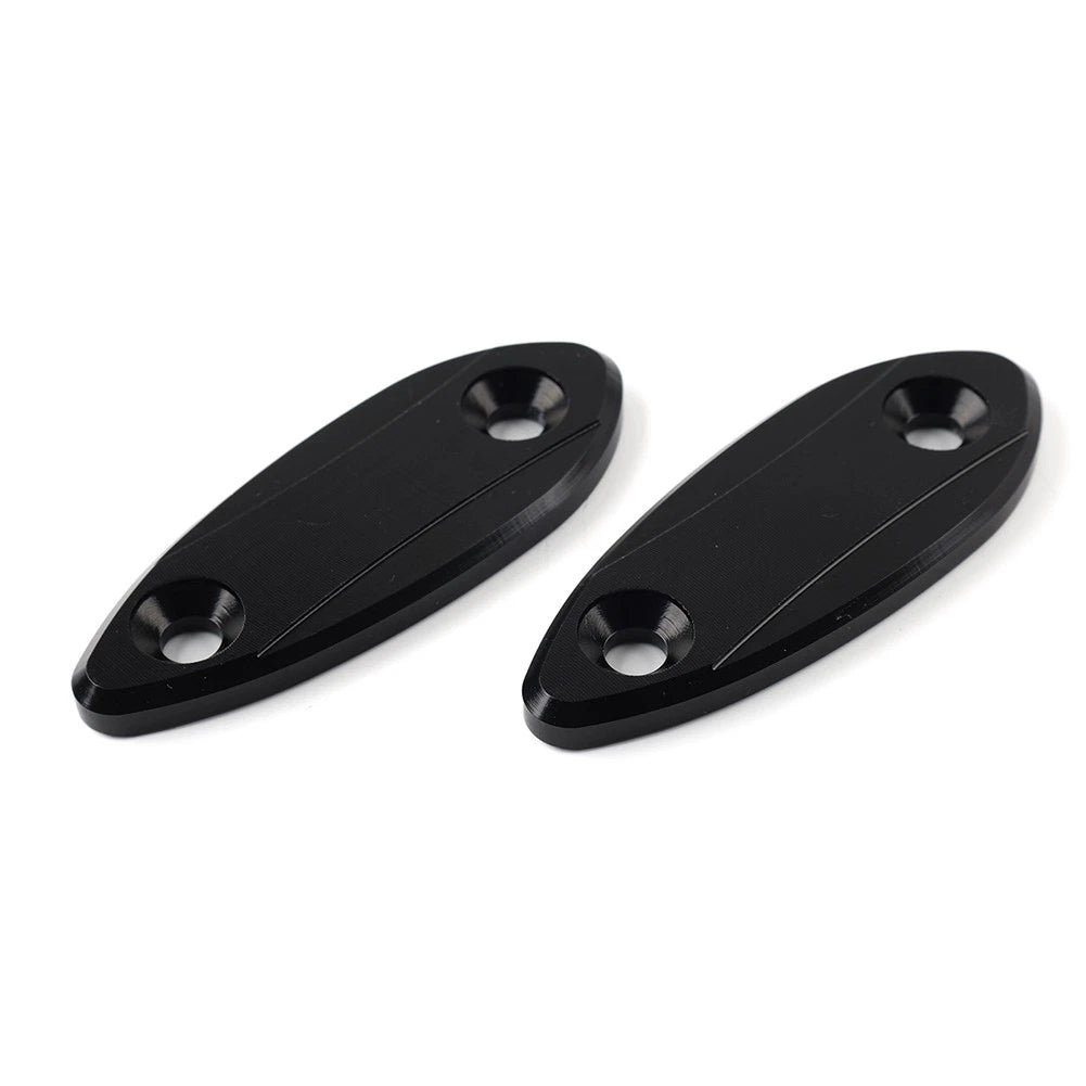 Black Motorcycle Mirror Block Off Base Plates for Kawasaki ZX6R (2009-2012)