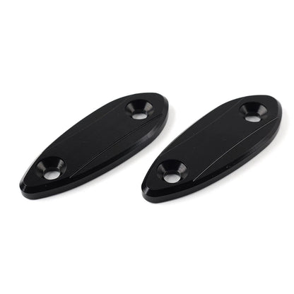 Black Motorcycle Mirror Block Off Base Plates for Kawasaki ZX6R (2009-2012)