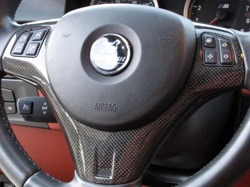Carbon Fiber Steering Wheel Trim Cover for BMW E90 E92 M3 (2007-2013)