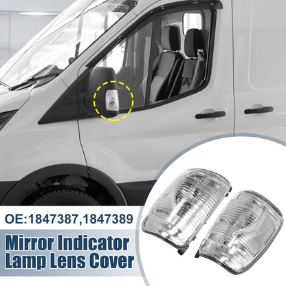 Left Right Wing Mirror Indicator Lamp Lens Cover for Ford Transit (2014)