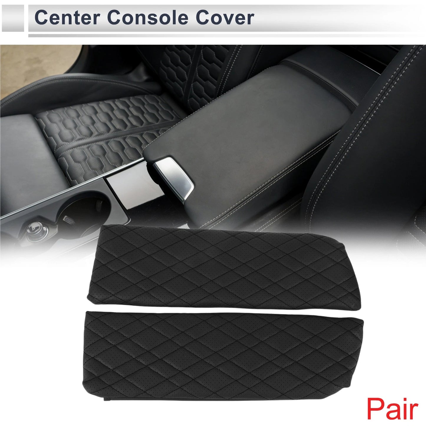 Car Center Console Cover for BMW X5 (2014-2018) - Black Storage Bag 1 Pair