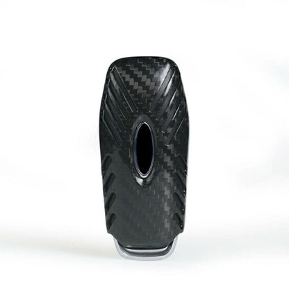 Black Carbon Fiber Key Case Cover for Ford FTA
