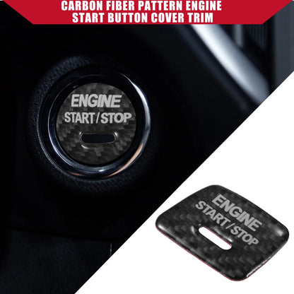 Carbon Fiber Pattern Engine Start Stop Button Cover Sticker for Chevrolet Black