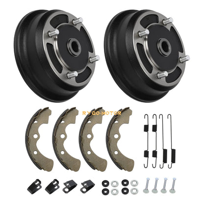 2 x Front Brake Drum w/ Shoes for Kawasaki Mule 3000 3010 4000 4010 KAF620 KAF950