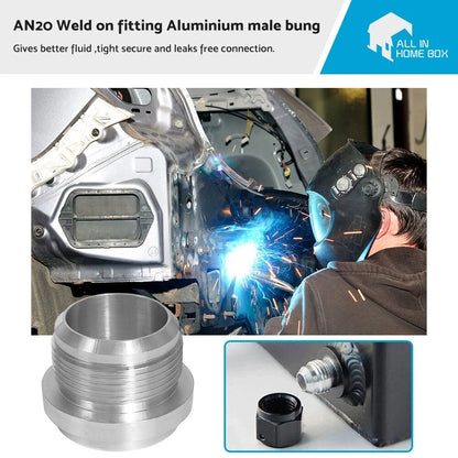 AN20 Male Aluminium Weld-On JIC Bung Fitting for Various Makes & Models