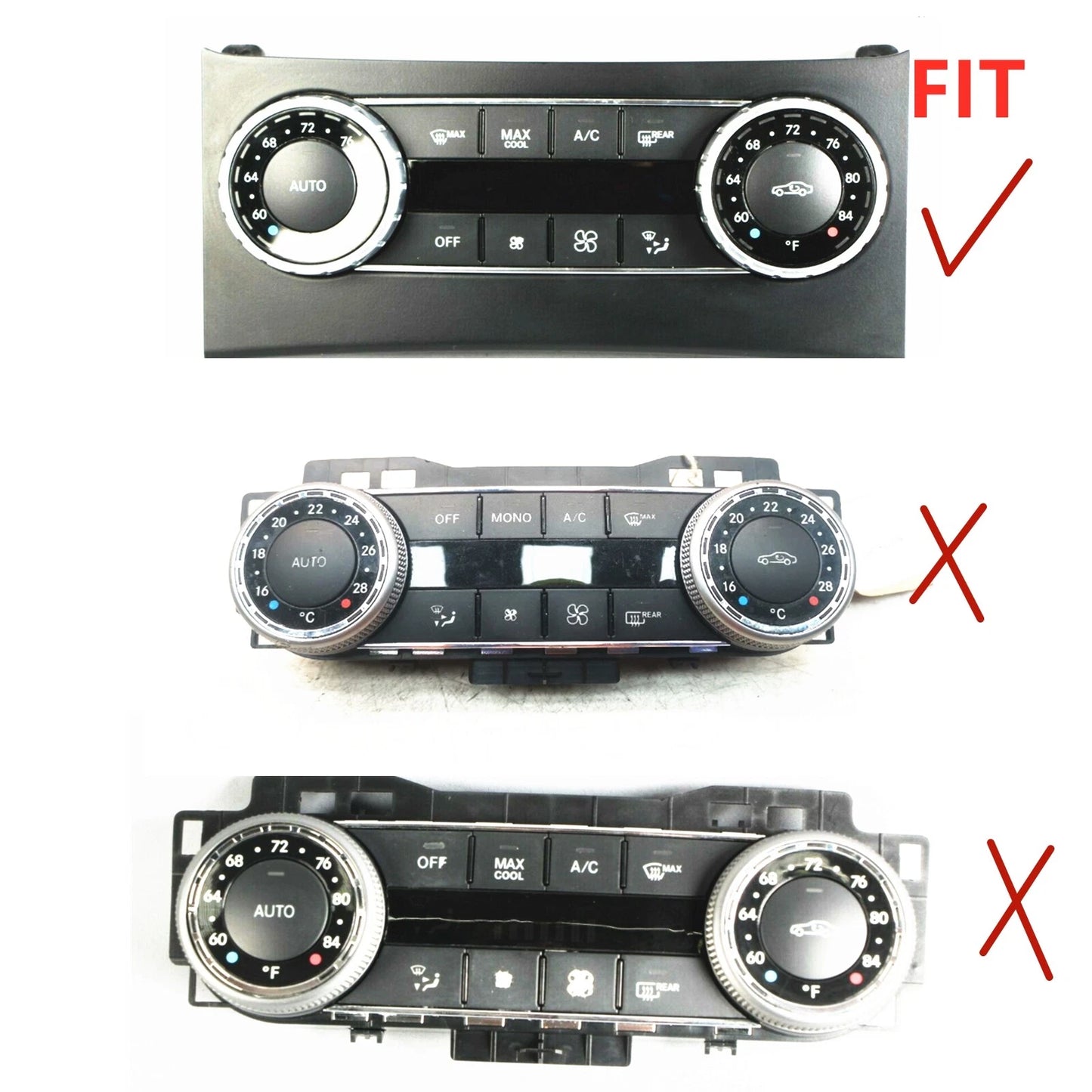 A/C Control Switch Button Kit 10 x For Mercedes Benz C GLK W204 C204 (2010-2015)
