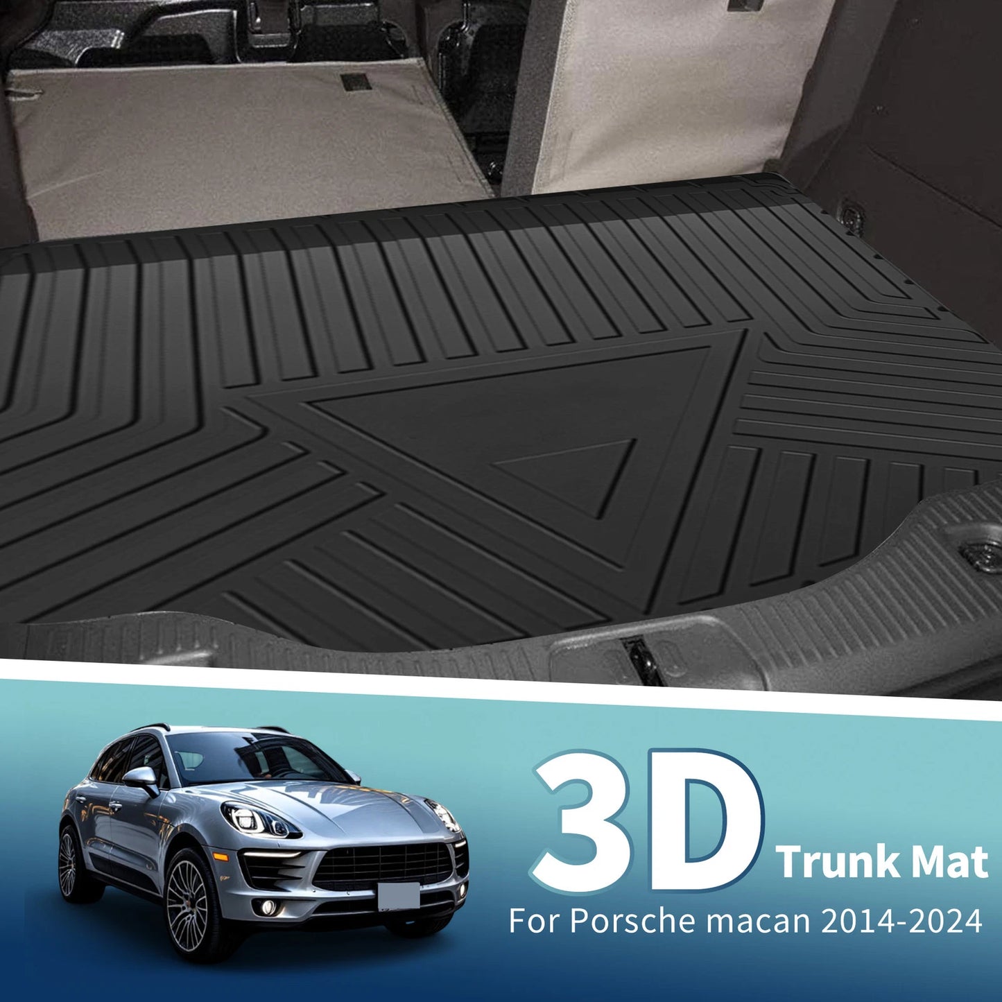 Flat Face Cargo Liner Rear Trunk Mat for Porsche Macan (2014 - 2024) TPE 1 Pc