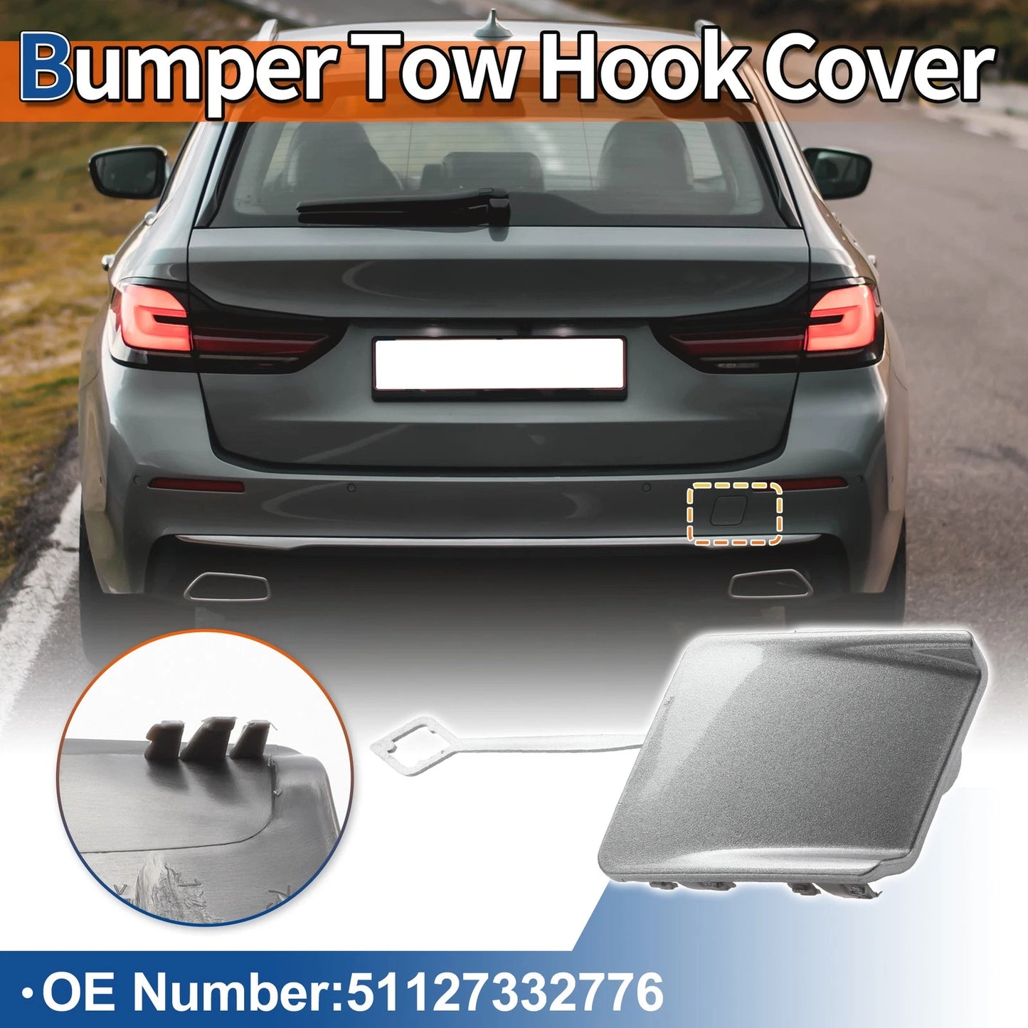 Rear Tow Hook Cover for BMW 5-Series F10 (2011-2017) - Space Grey