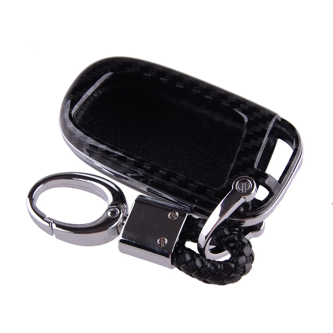 Carbon Fiber Style Key Shell Case Cover for Jeep Compass & Dodge Journey