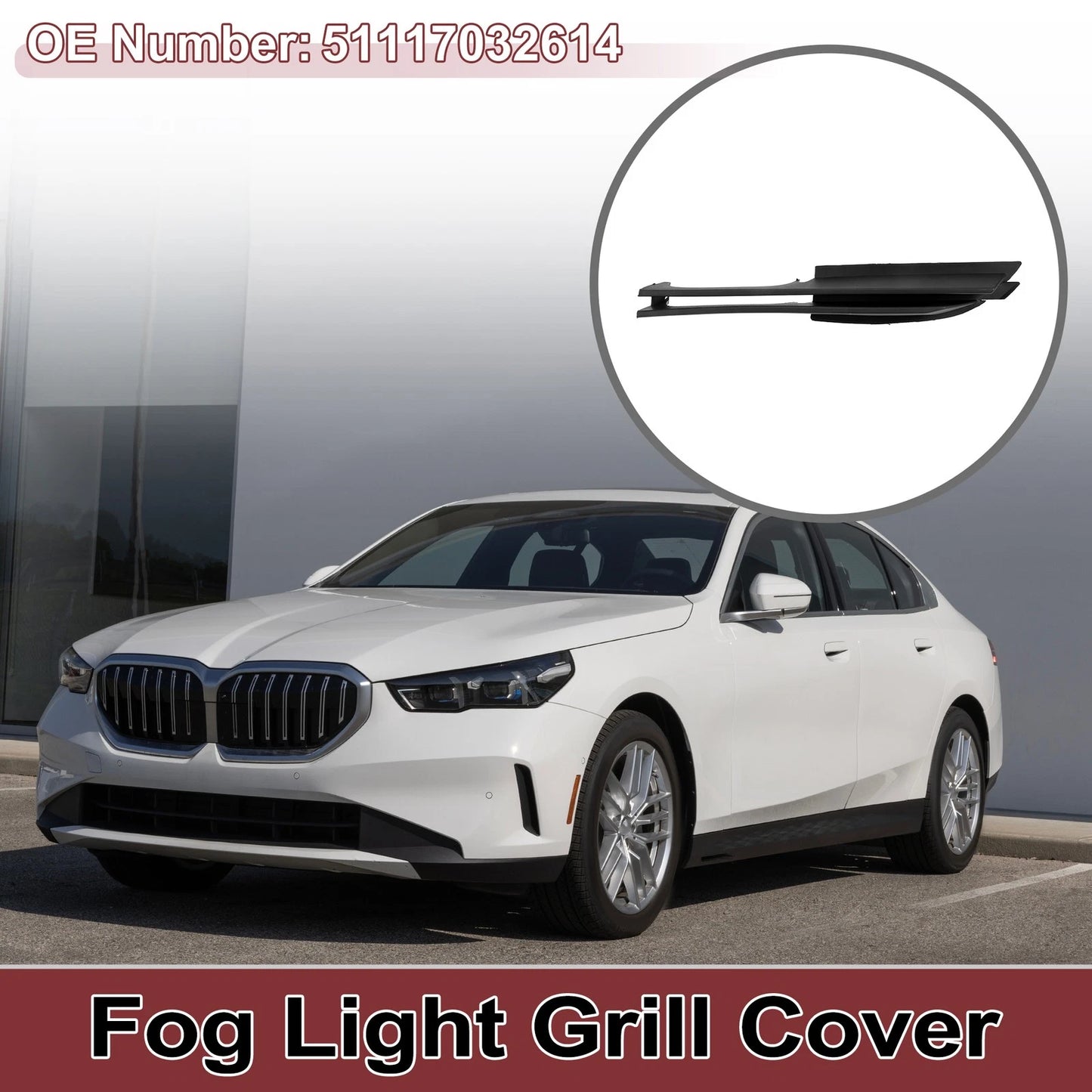 Front Right Fog Light Grill for BMW 320i (2002-2005) - 1 x Black Lens