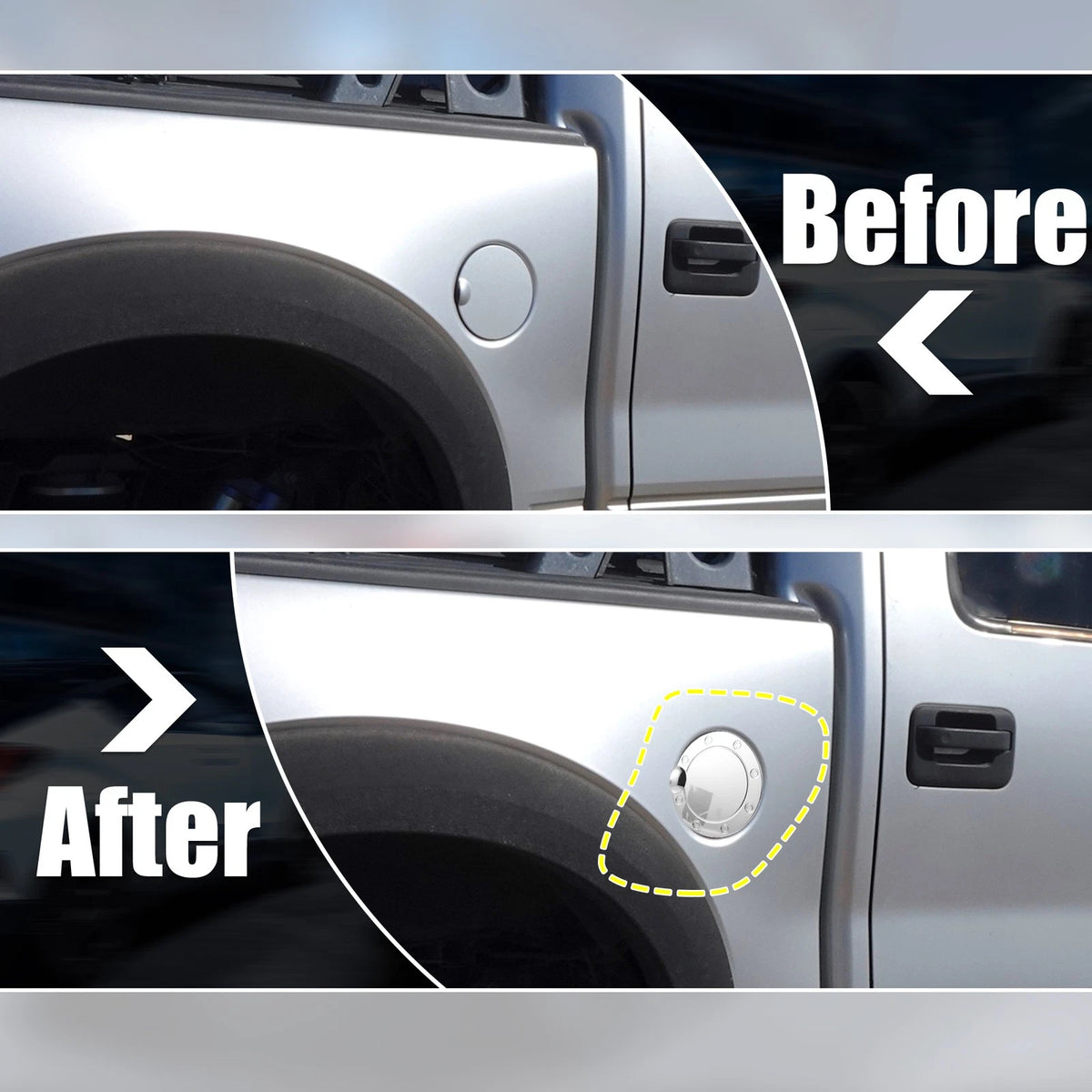 Fuel Tank Cover for Ford F-150 (2015-2020) Silver Tone