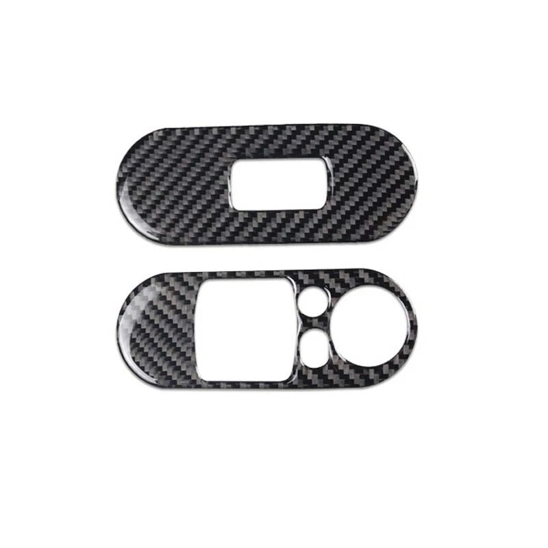 Car Carbon Fiber Interior Door Handle Switch Cover Trim Fit For Mini Cooper F56
