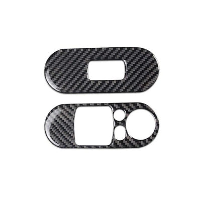 Car Carbon Fiber Interior Door Handle Switch Cover Trim Fit For Mini Cooper F56