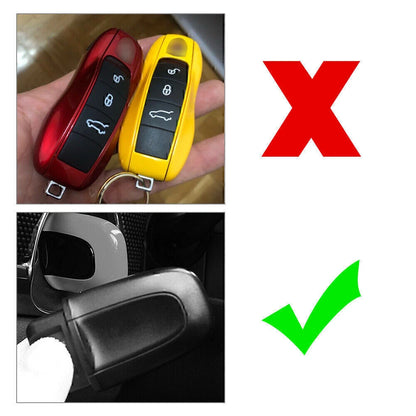 Silver ABS One Button Start Key Cover Case for Macan (2015-2023)