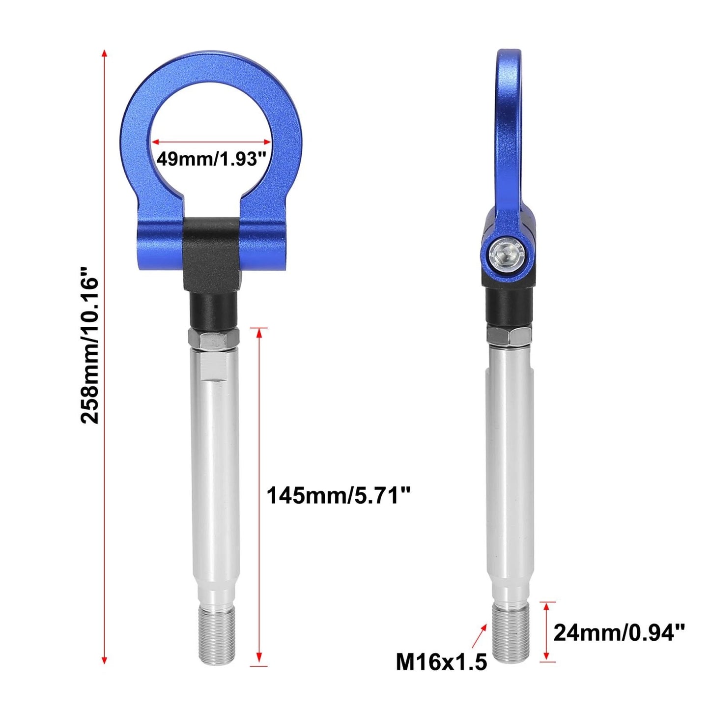 Blue Front Bumper Ring Eye Tow Hook Screw for Subaru Impreza WRX BRZ