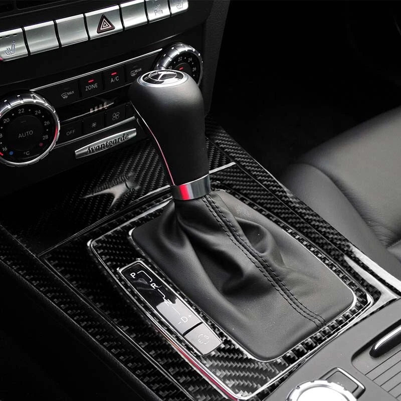 Carbon Fiber Center Console Gear Shift Cover Trim For Benz C-Class W204 07-13