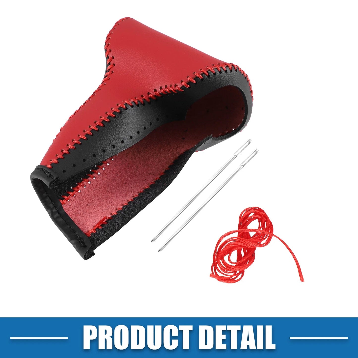 Gear Shift Lever Cover for Honda CR-V (2017-2022) Black Red Faux Leather