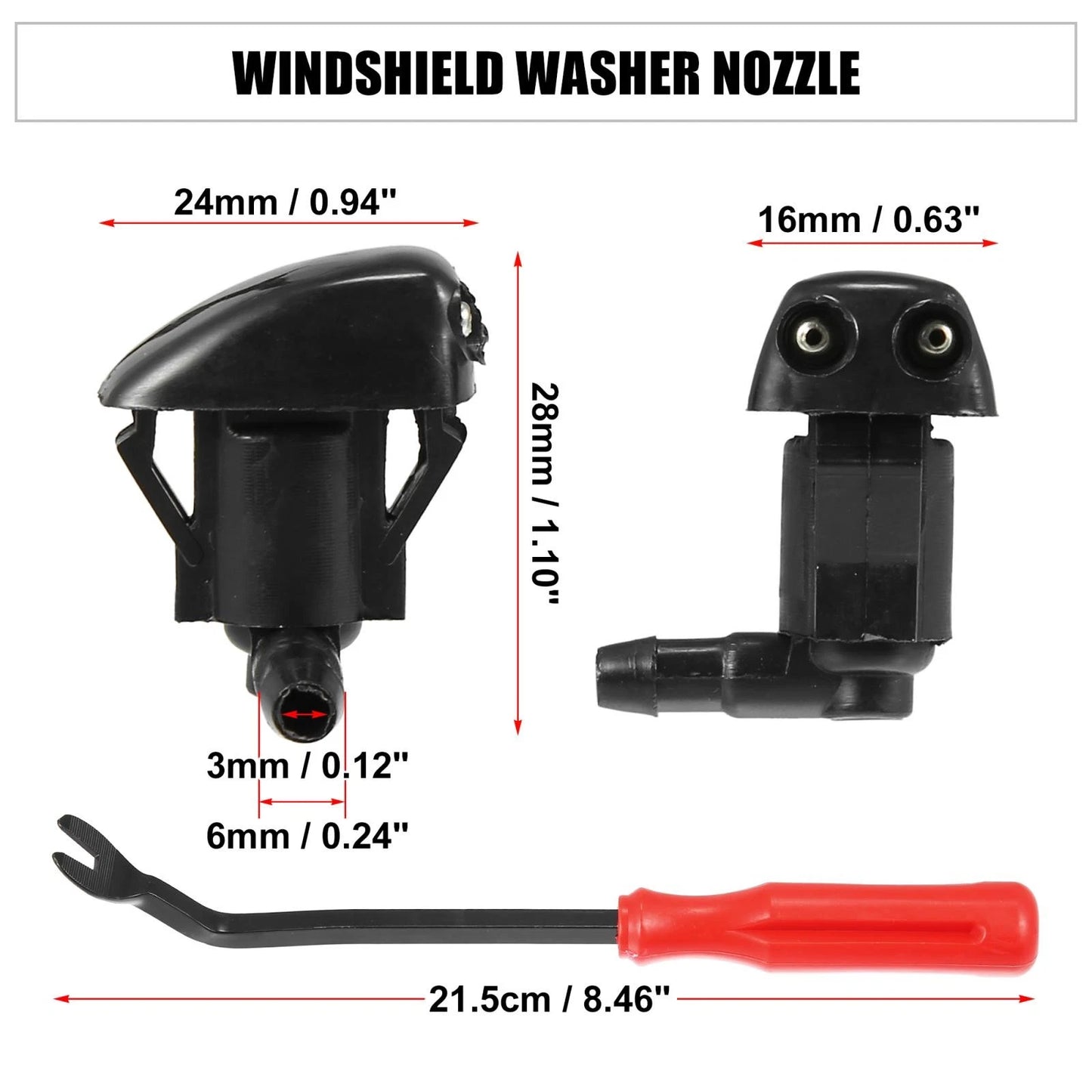 5 x Front Windshield Washer Nozzles for Toyota Corolla (1992-1996)