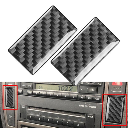 Black Radio CD Panel Side Button Cover Trim for Volkswagen Passat (2001-2005)