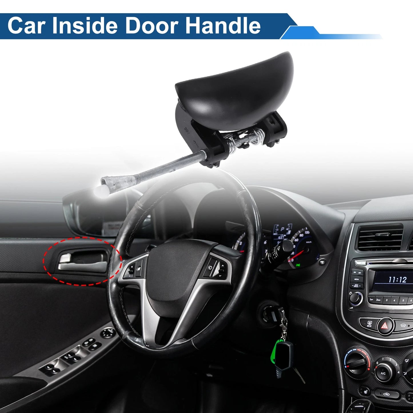 Rear Left Passenger Side Door Handle for Peugeot 206 (1998-2009)