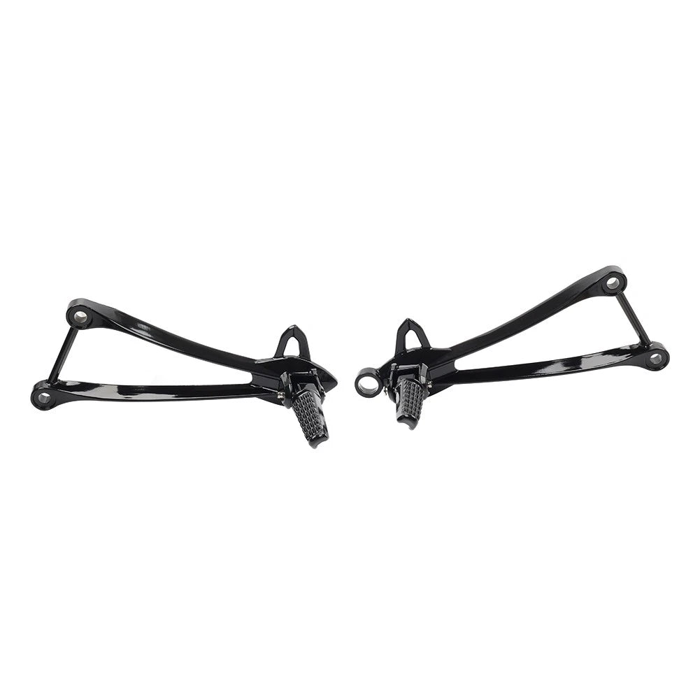 Black Rear Passenger Footpegs Bracket for Kawasaki Ninja ZX6R ZX10R (09-24)
