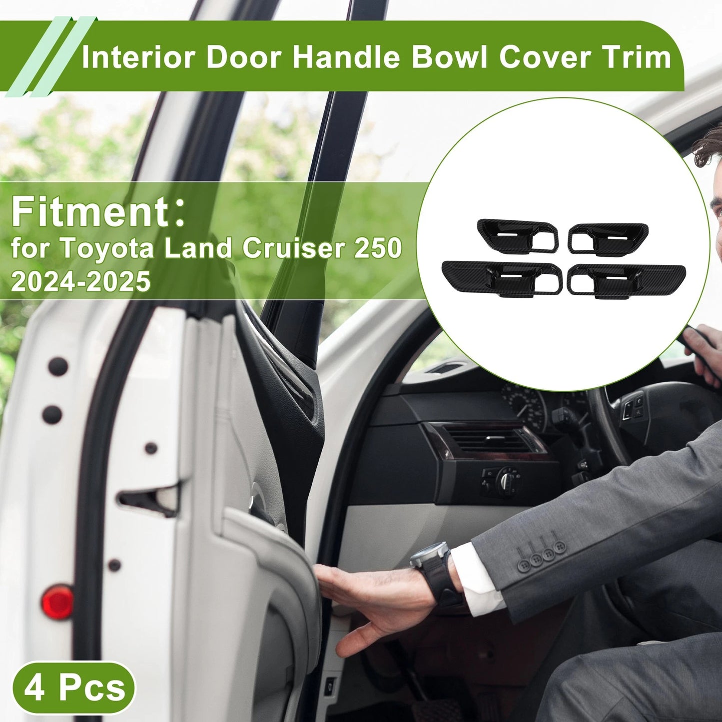 Interior Door Handle Bowl Cover Trim for Toyota Land Cruiser 250 (2024–2025)