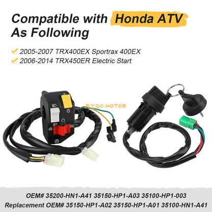 Handlebar & Key Switch for Honda TRX400EX Sportrax / TRX450ER (2005–2014)
