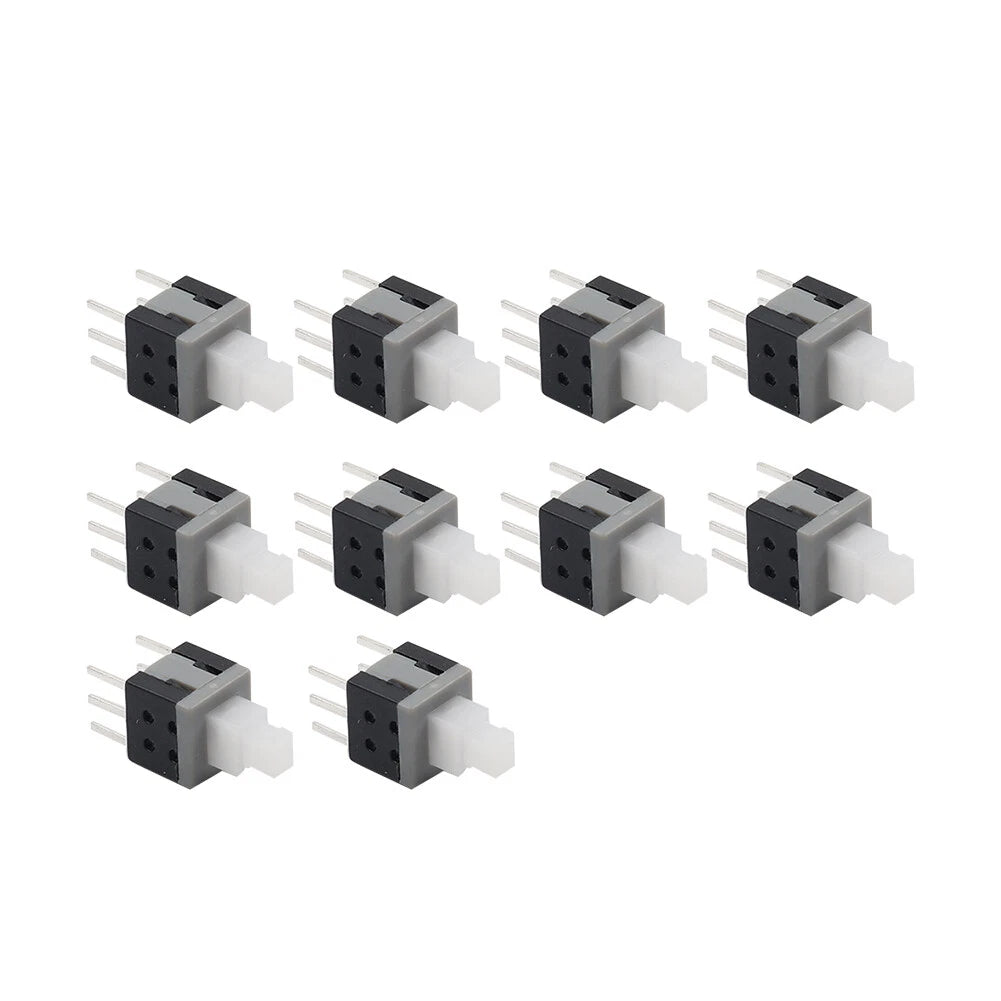 10 x 5.8x5.8x10mm Tactile Self Lock 6 Pin Push Button Switch for Various Models