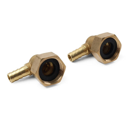 2 x Brass Hose Barb Fitting Elbow 6mm x G1/2 for Pipe Connectors