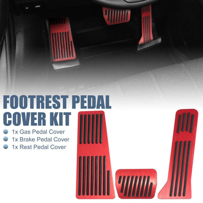 3 Pcs Red Brake Gas Accelerator Rest Pedal Kit for Mazda 2 3 6 (2003-2023)
