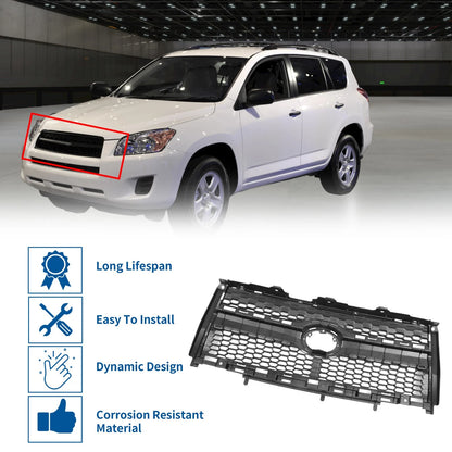 Front Bonnet Bumper Grille for Toyota RAV4 2009-2012 Black