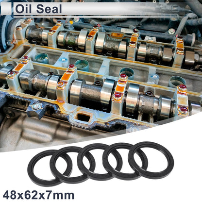 Oil Seal 48x62x7mm 5 Pcs Seal Ring Rotary Shaft Seal NBR Rubber for Auto