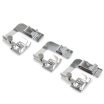 3 Pcs Rolled Hem Feet for Brother Singer Domestic Sewing Machines