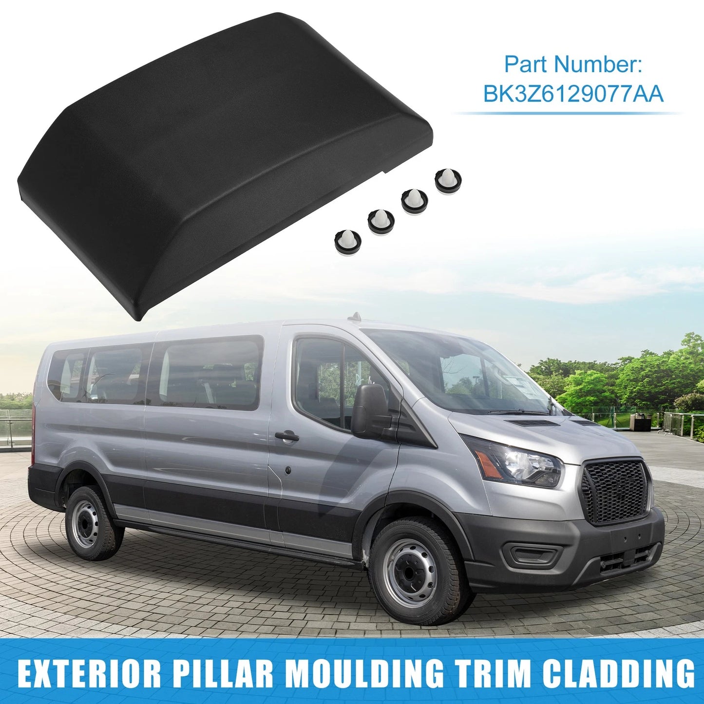 Left Driver Side Exterior Pillar Trim for Ford Transit 150 (2015-2023)