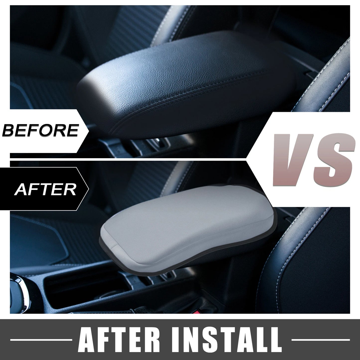 Center Console Cover Pad for Chevrolet Blazer - Faux Leather Neoprene Gray