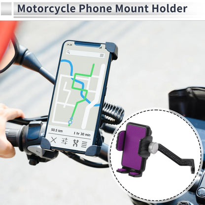 Motorcycle Phone Mount 4.7-7.2in for Rearview Mirror Purple