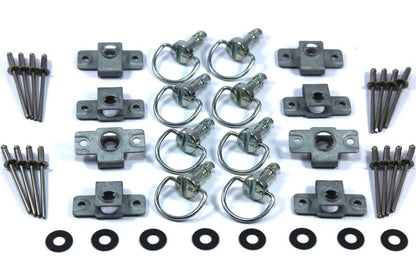 Dzus Silver D-Ring Bail Handle Fasteners x8 for Motorcycle Fairing