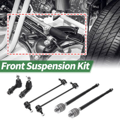 6 Pcs Front Suspension Kit Tie Rod Ends Sway Bar Link for Dodge Dart (2013-2016)