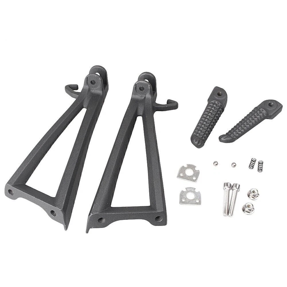 Black Rear Footrest Assembly Kit with Foot Pegs for Yamaha YZF R6 (2006-2011)