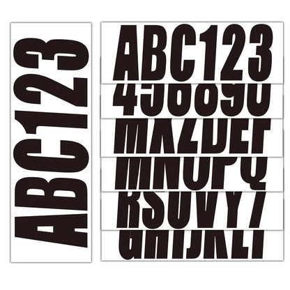 Black Boat Registration Numbers & Letters (4 Sets) Marine Vinyl Decals