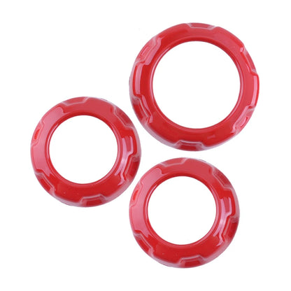Red Air Condition Audio Switch Knob Trim Ring for Dodge Challenger Charger