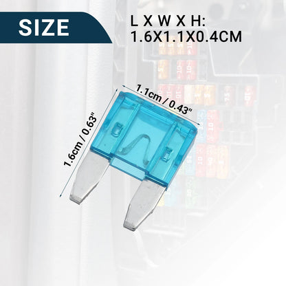 15A Mini Blade Fuses - Durable Short Circuit Protection - 100 Pcs for Cars