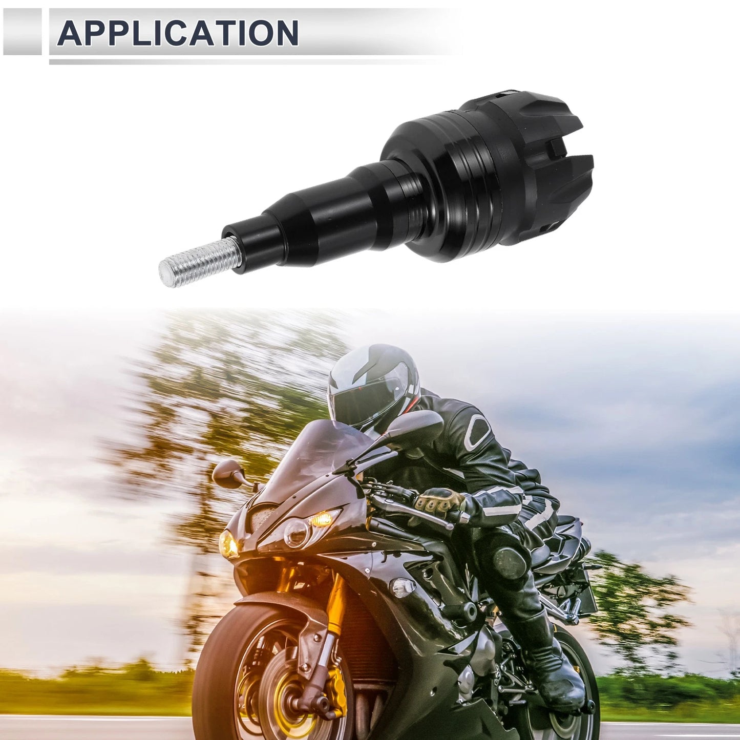 Motorcycle / 10mm / Slider Frame with Bolt Black for Motorcycle