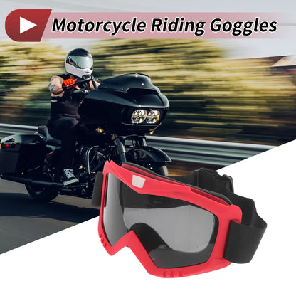 1 Pc Motorcycle Riding Goggles Deep Gray Lens Red Frame PC Cycling Sunglasses