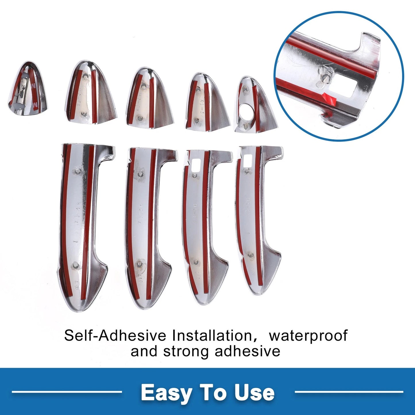 Door Handle Cover Trim for Ford Fiesta (2009-2012) Silver Tone