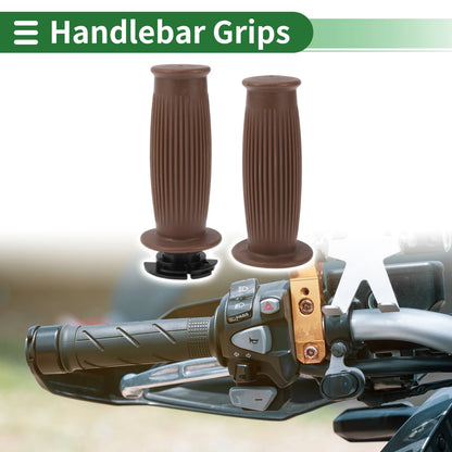 7/8" 22mm Hand Grips Cover TPU Brown for Motorcycle