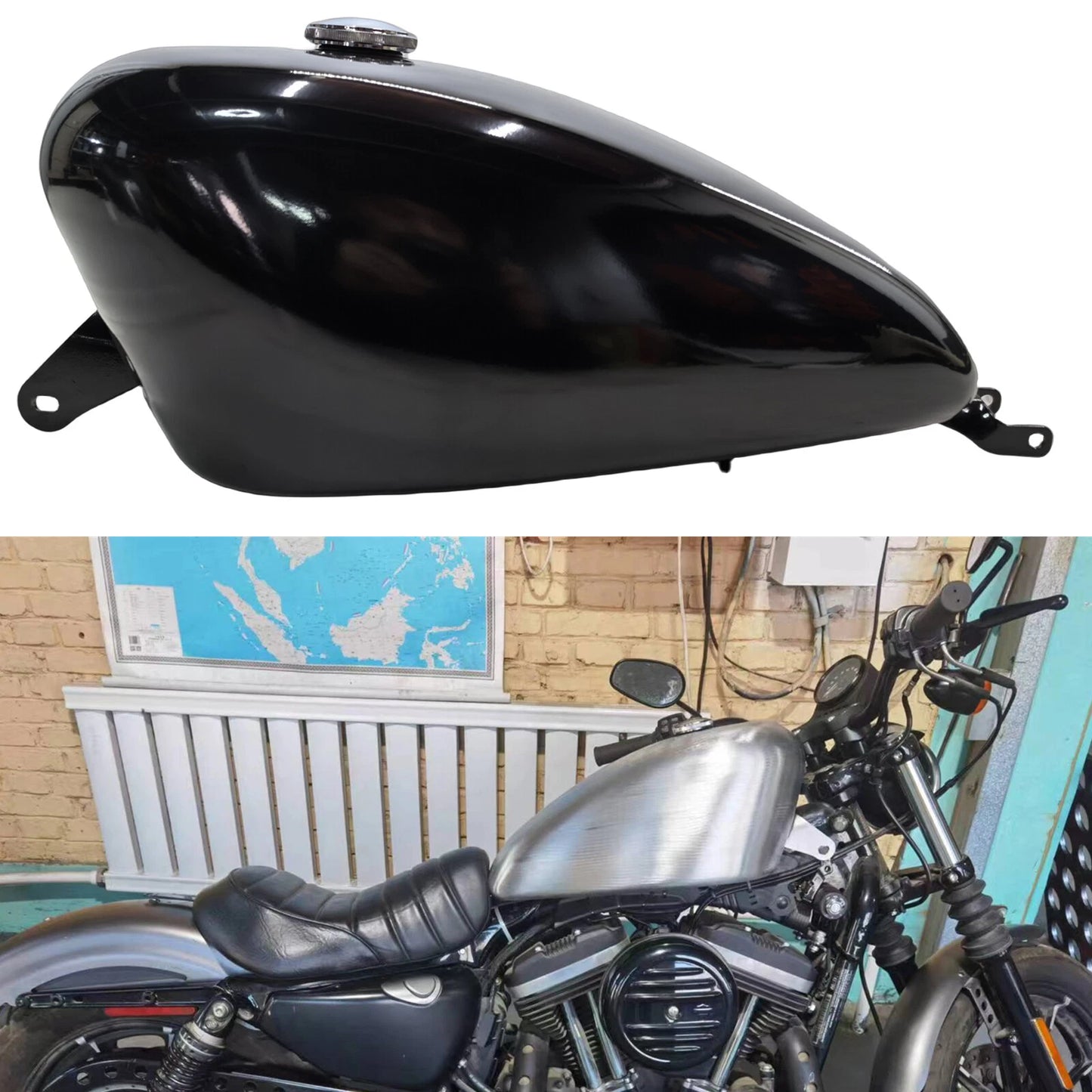 Gloss Black Fuel Tank for Harley Sportster (2006-2022)