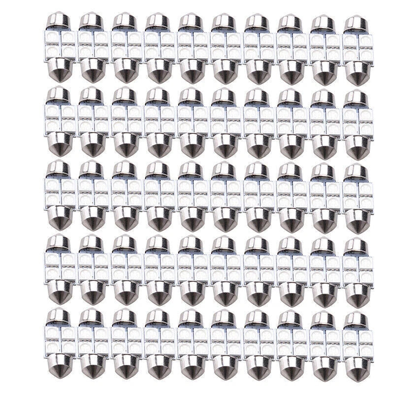 50 x 31mm 4-SMD 5050 LED Festoon Interior Lights for Car (No specific years)