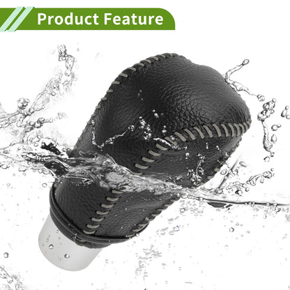 Gear Shift Knob Cover for Honda Civic 2016-2021 Pebbled Black Grey Leather