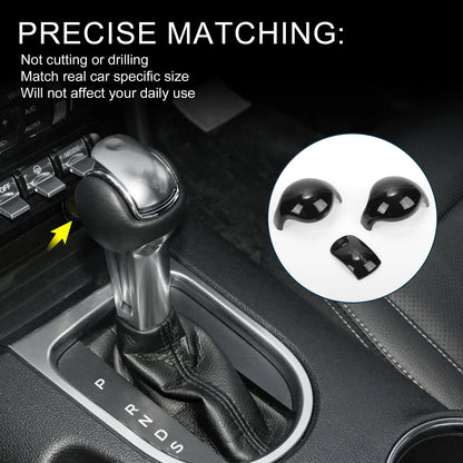 Black Gear Shift Knob Cover for Ford Mustang (2015-2023) 1 x Set